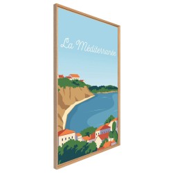 Tableau mural encadré la méditerranée 65x97 cm biais