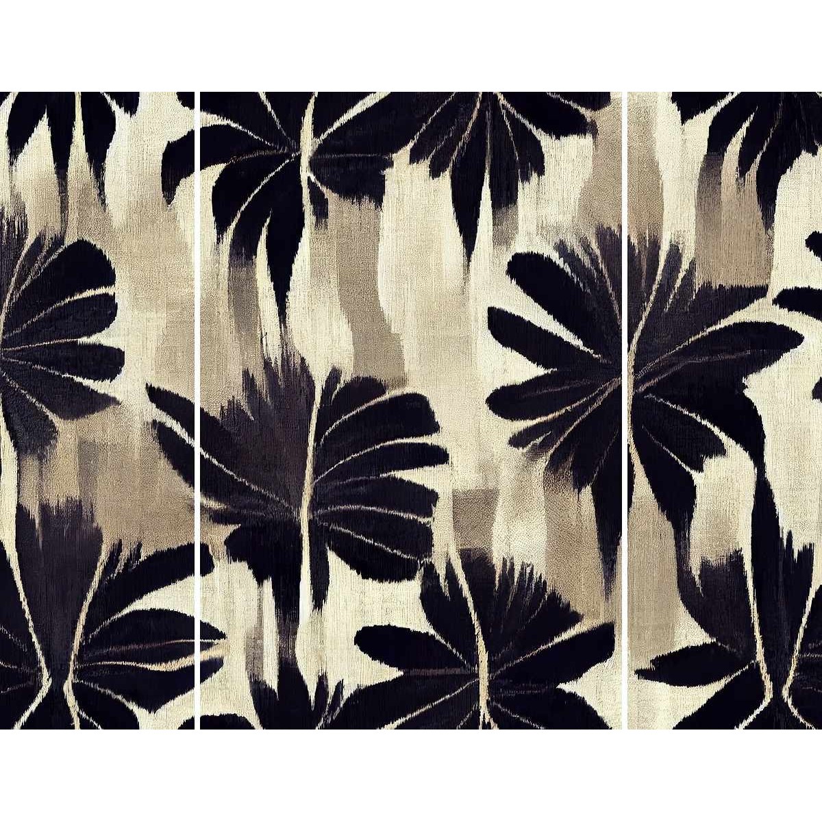 Triptyque sur toile motif avec feuilles 125x97 cm Triptyque sur toile motif avec feuilles 125x97 cm
