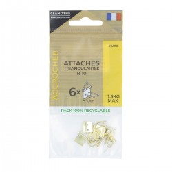 Lot de 6 attaches triangulaires 10 mm pour 1,5 Kg face