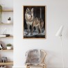 Tableau mural encadré le loup 65x97 cm ambiance