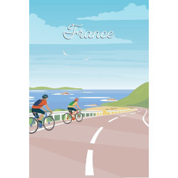 Tableau mural illustration cyclisme