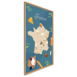 Tableau mural encadré fromages de France 65x97 cm biais