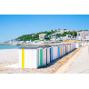 Tableau sur toile cabines de plage du Havre 65x97 cm