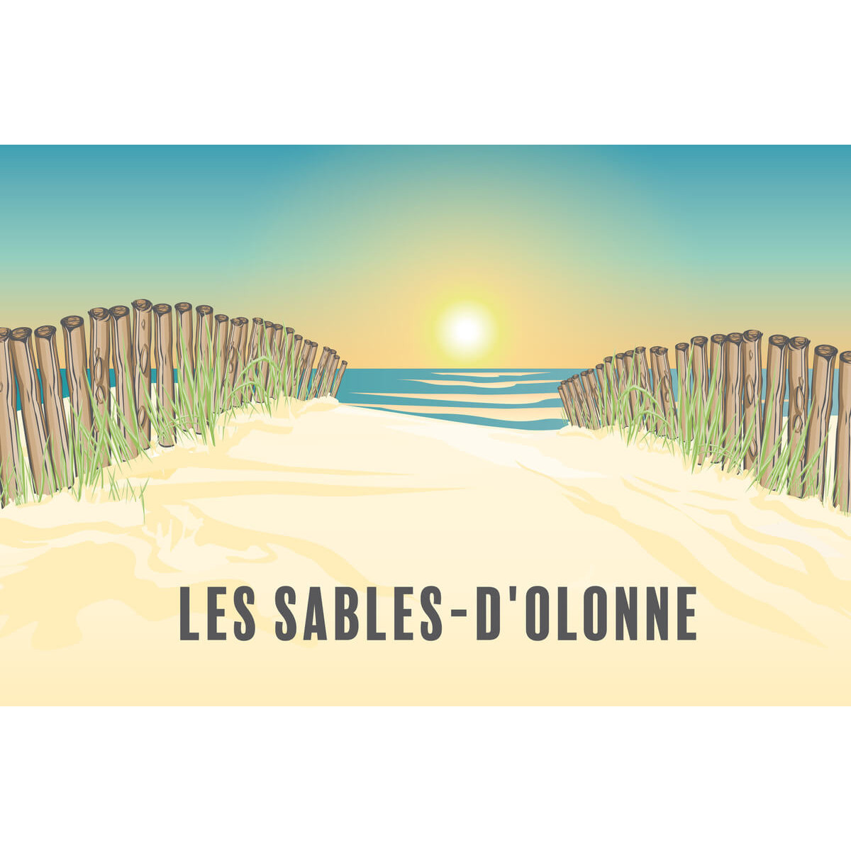 Tableau sur toile illustration chemin Sables-d'Olonne 45x65 cm