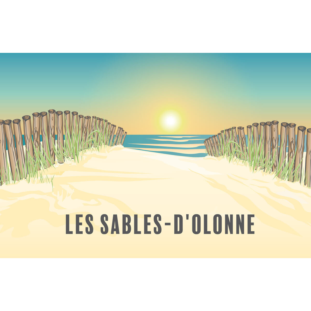 Tableau sur toile illustration chemin Sables-d'Olonne 45x65 cm Tableau sur toile illustration chemin Sables-d'Olonne 45x65 cm