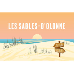 Tableau sur toile illustration crépuscule sur les sables-d'Olonne 45x65 cm