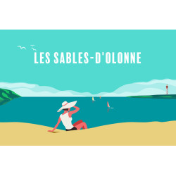 Tableau sur toile Illustration détente Sables-d'Olonne 45x65 cm