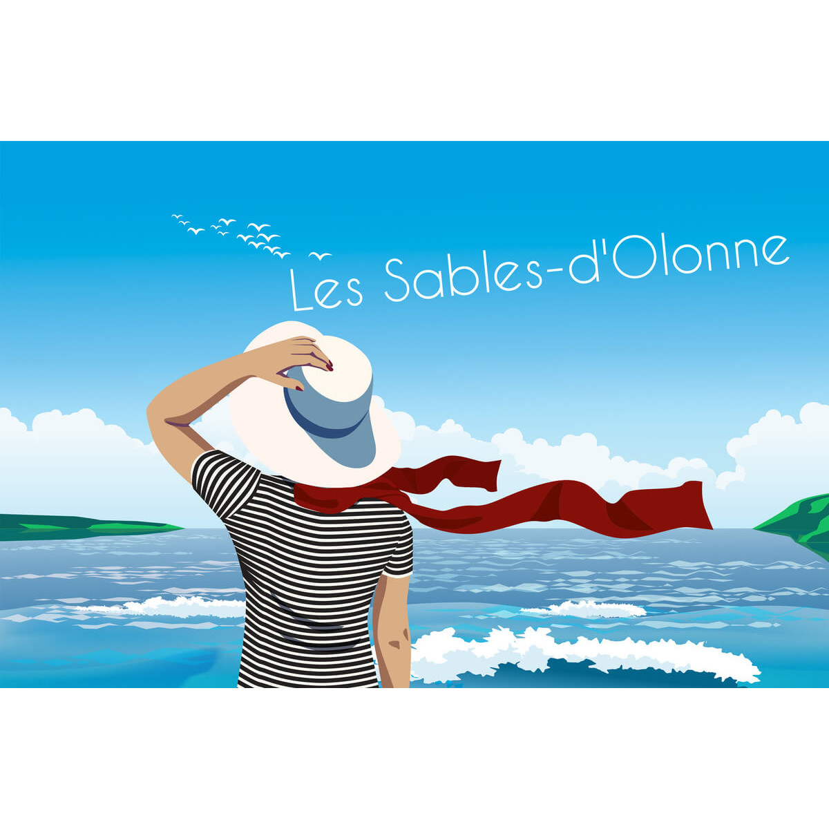 Tableau sur toile illustration les sables-d'Olonne 45x65 cm