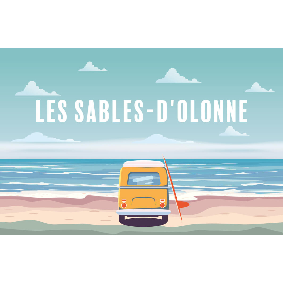 Tableau sur toile Illustration van sable-d'Olonne 45x65 cm Tableau sur toile Illustration van sable-d'Olonne 45x65 cm