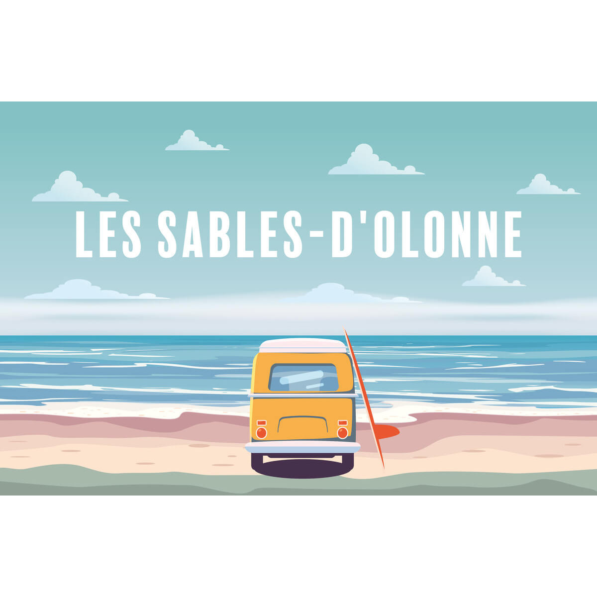 Tableau sur toile Illustration van sable-d'Olonne 45x65 cm