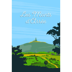 Tableau sur toile illustration Monts d'Arrée Brest 45x65 cm