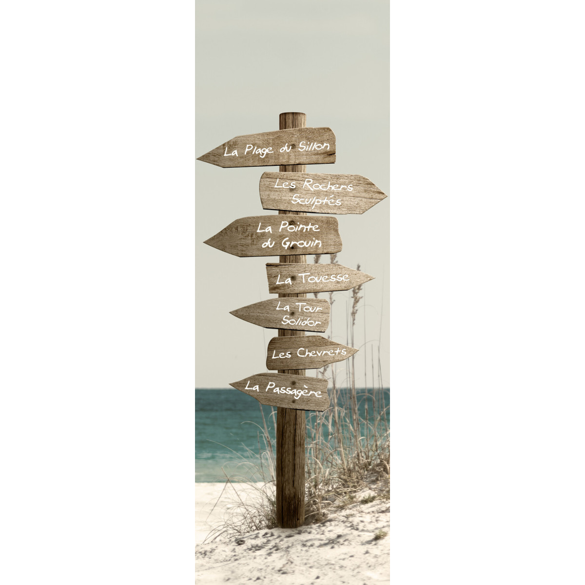Tableau sur toile panneaux villes Bretonnes 30x97 cm Tableau sur toile panneaux villes Bretonnes 30x97 cm