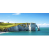 Tableau sur verre synthétique panorama Etretat 65x145 cm