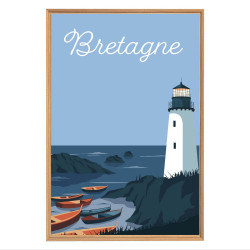 Tableau mural encadré Phare Breton 65x97 cm face