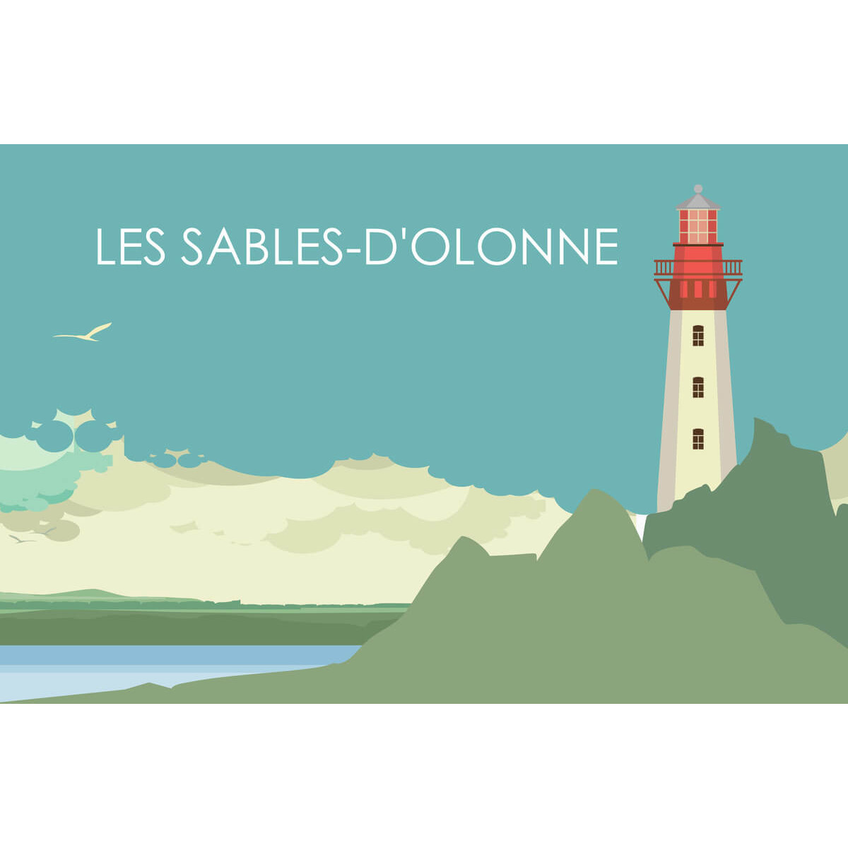 Tableau sur toile illustration phare d'Olonne 45x65 cm