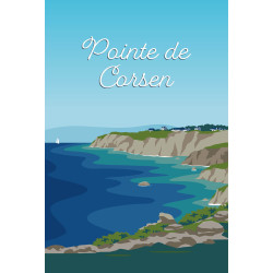 Tableau sur toile illustration pointe de Corsen 45x65 cm