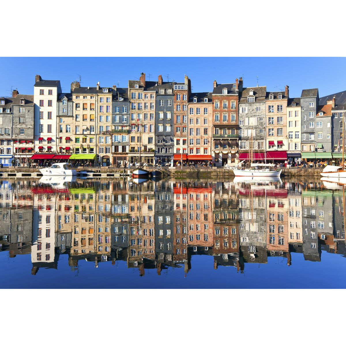 Tableau sur toile reflet Honfleur 65x97 cm