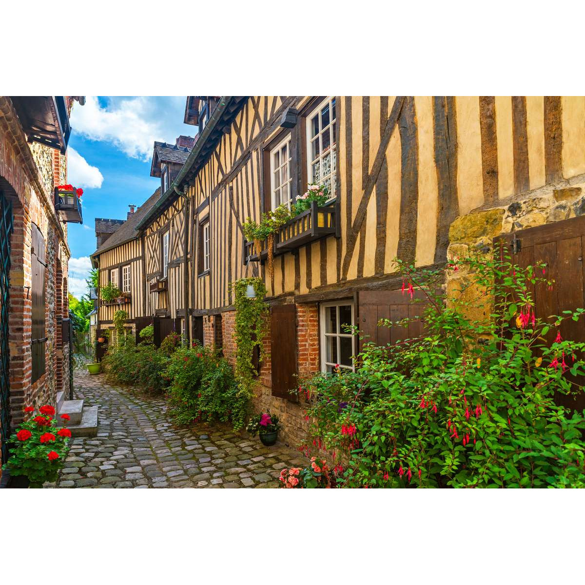 Tableau sur toile rue d'Honfleur 65x97 cm Tableau sur toile rue d'Honfleur 65x97 cm
