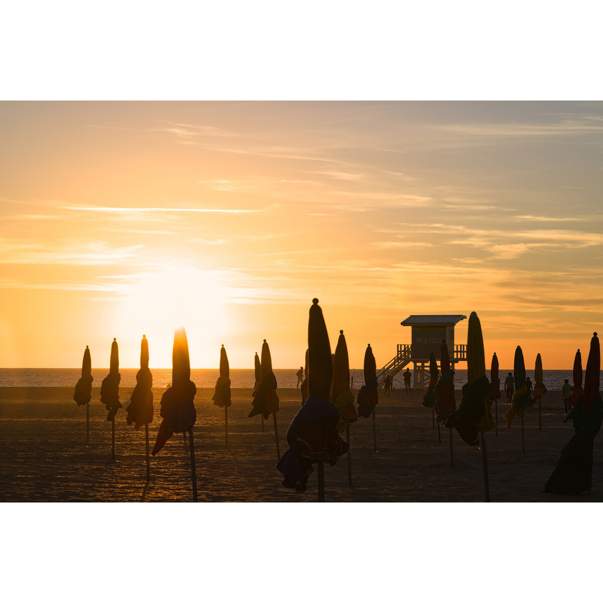 Tableau sur toile sunset plage de Normandie 65x97 cm