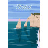 Tableau sur toile illustration falaises Etretat