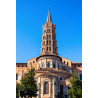 Tableau sur toile clocher Basilique Saint-Sernin de Toulouse