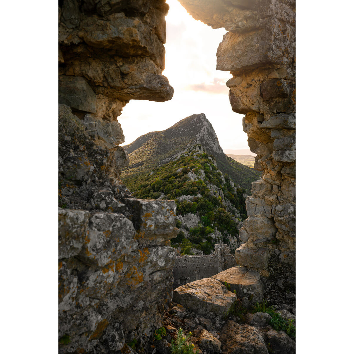 Tableau sur toile fenêtre sur le pic de Saint-Loup