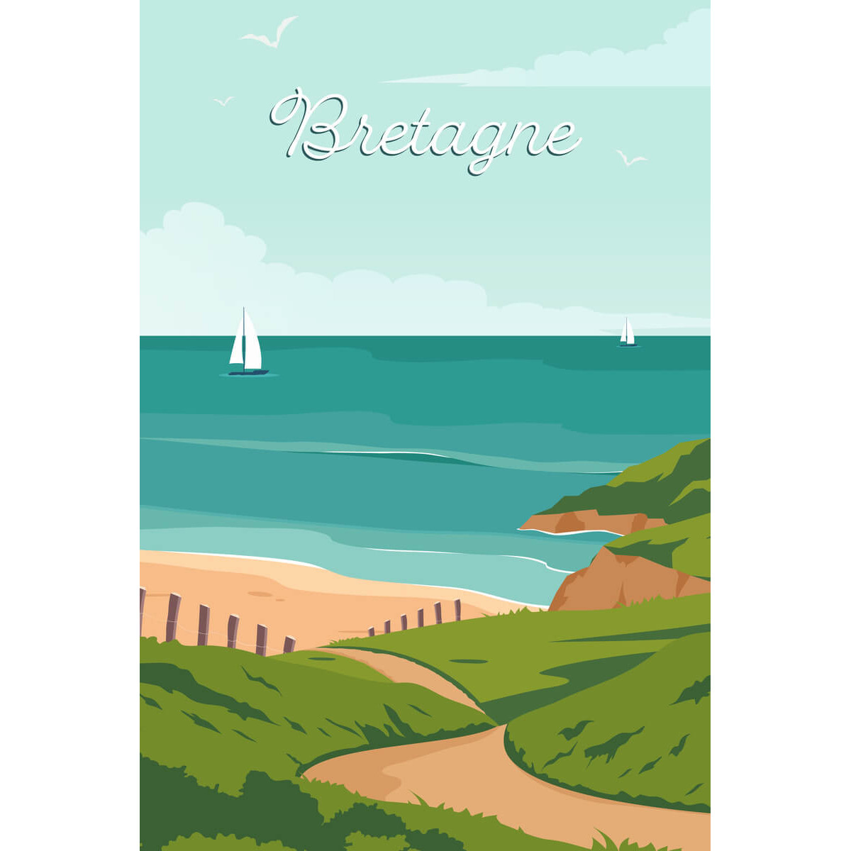 Tableau sur toile illustration Bretagne Tableau sur toile illustration Bretagne