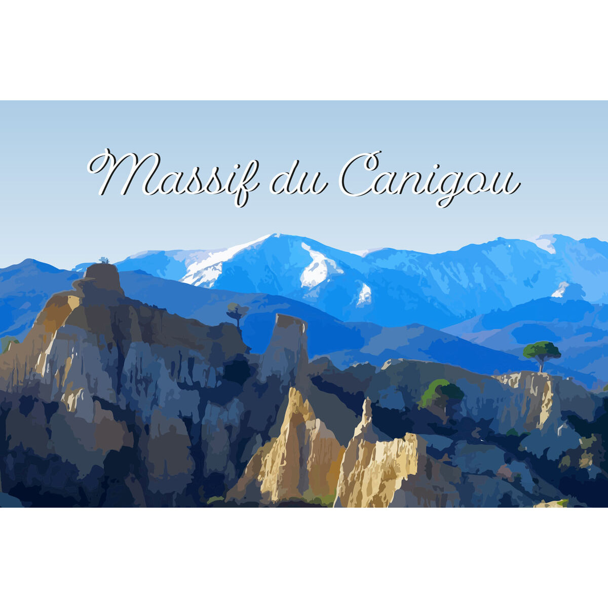 Tableau sur toile illustration Canigou Tableau sur toile illustration Canigou