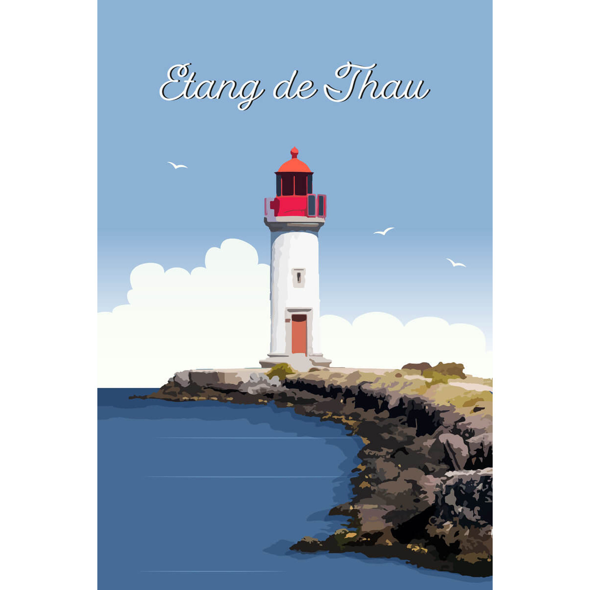 Tableau sur toile illustration étang de Thau Tableau sur toile illustration étang de Thau