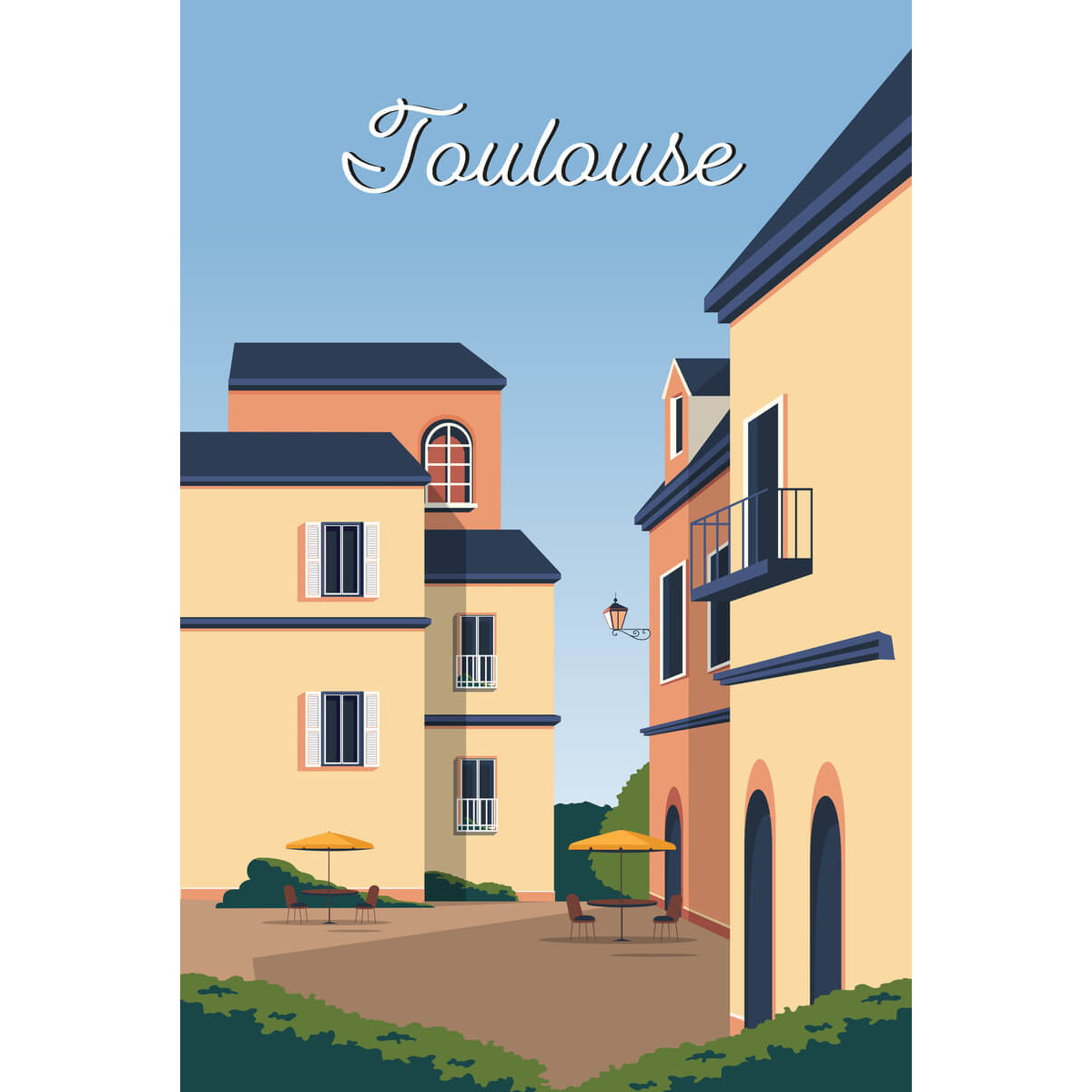 Tableau sur toile illustration maisons à Toulouse Tableau sur toile illustration maisons à Toulouse