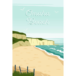 Tableau sur toile illustration Omaha Beach