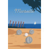 Tableau sur toile illustration pétanque Marseille Tableau sur toile illustration pétanque Marseille