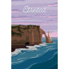 Tableau sur toile illustration plage Etretat Tableau sur toile illustration plage Etretat
