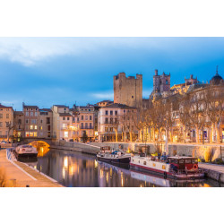 Tableau sur toile Narbonne de nuit