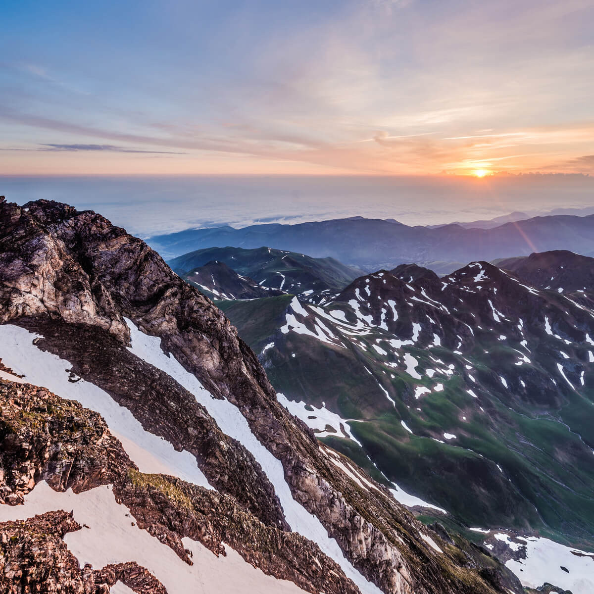 Tableau sur toile pic du midi au matin