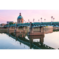 Tableau sur toile pont Saint-Pierre Toulouse au matin
