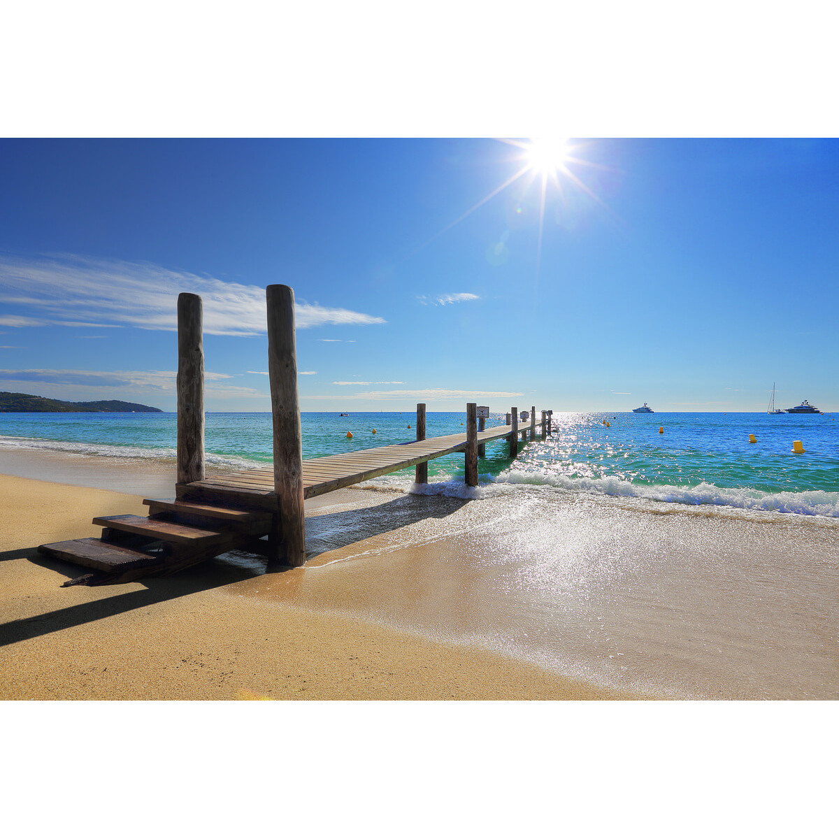 Tableau sur toile ponton plage de Saint-Tropez