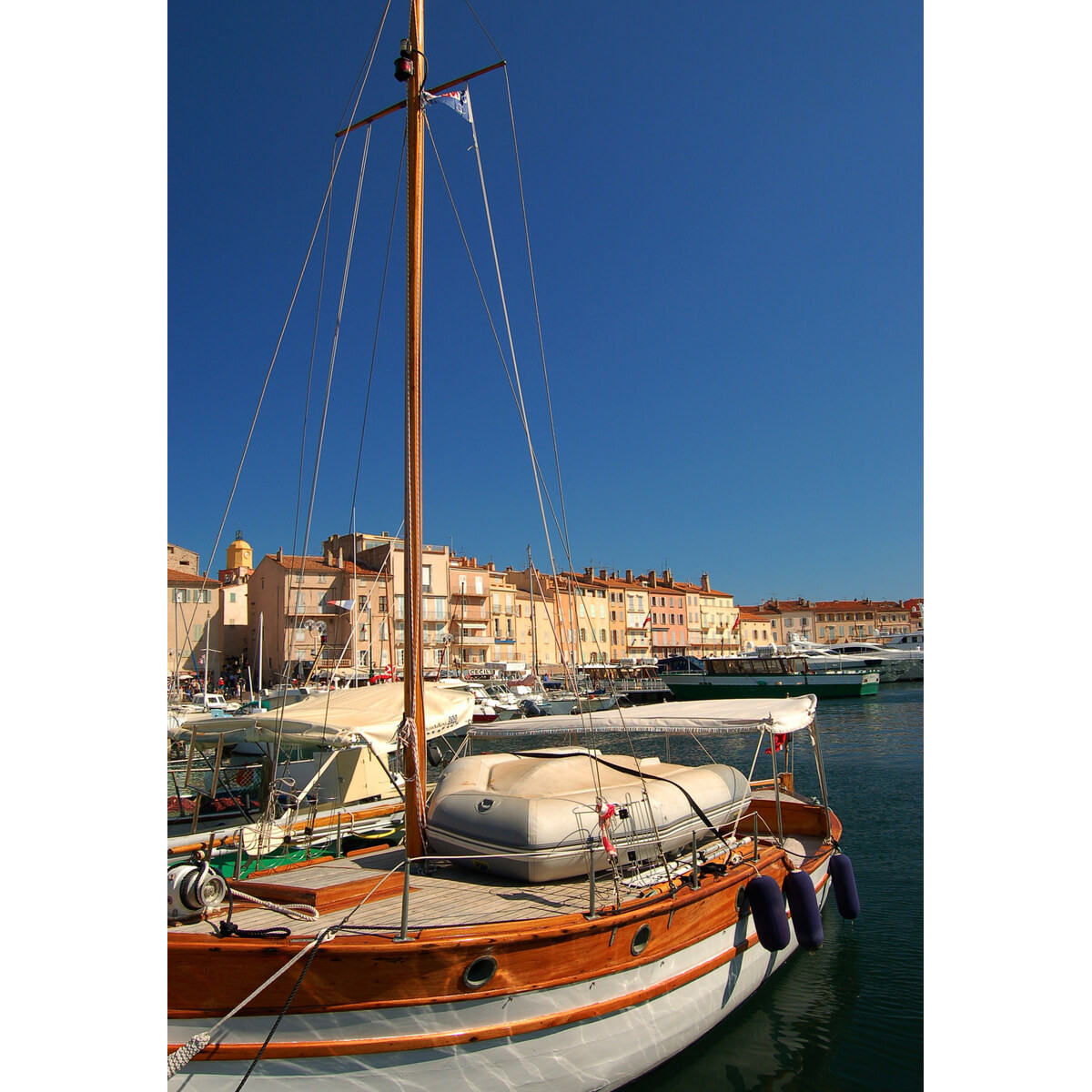 Tableau sur toile voilier à Saint-Tropez