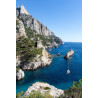 Tableau sur toile voiliers calanque Sugiton
