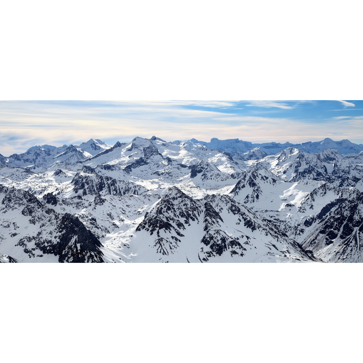 Tableau sur toile vue sur le pic du midi en hiver