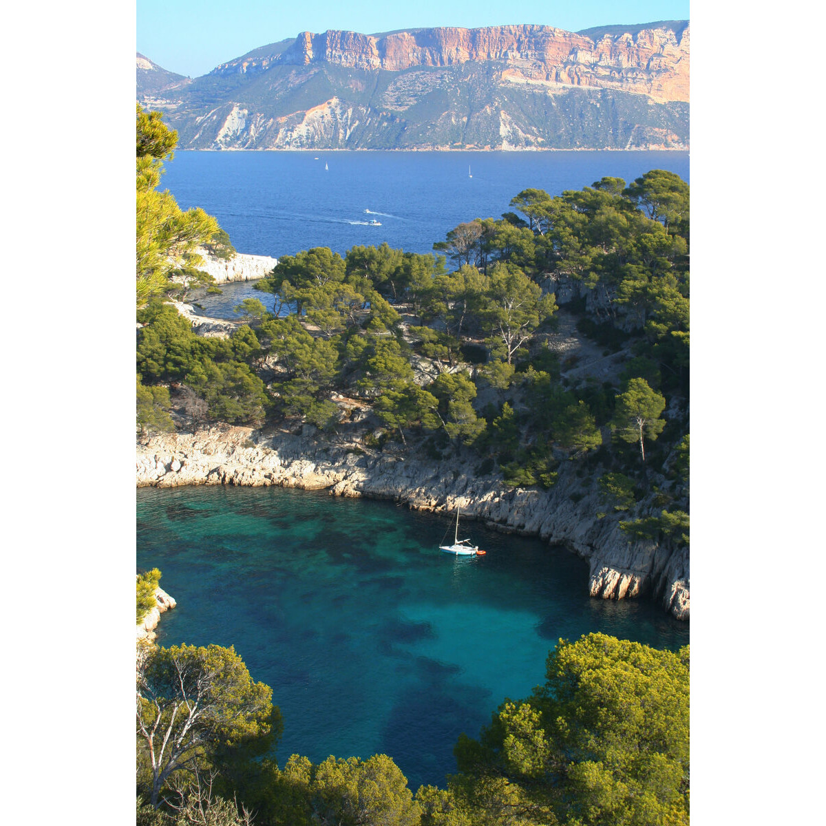 Tableau sur toile calanque de Cassis vue de haut