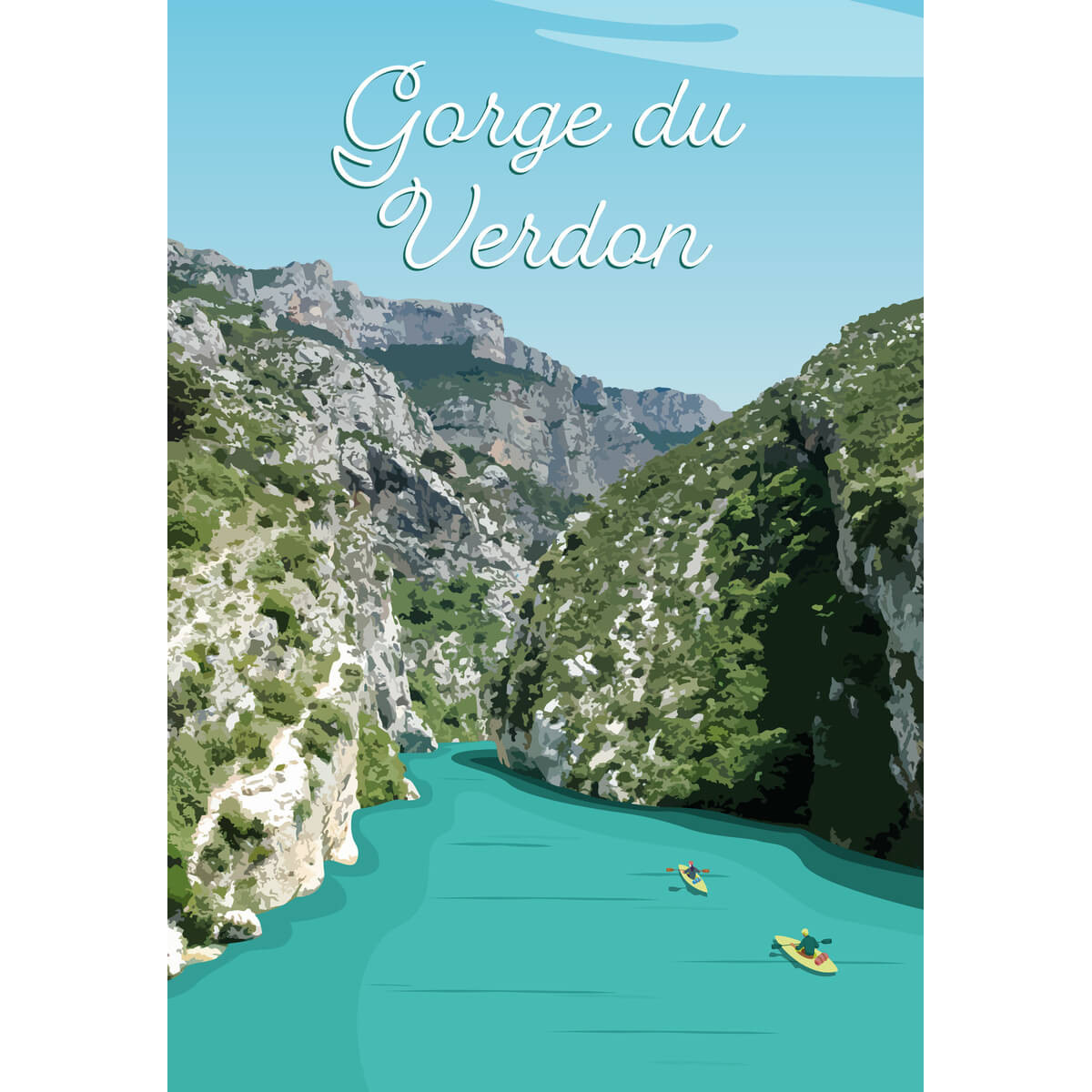 Tableau mural illustration Gorges du Verdon Tableau mural illustration Gorges du Verdon