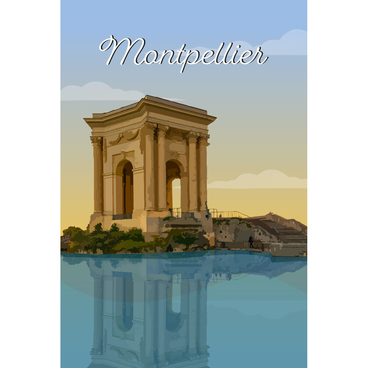 Tableau mural illustration Arc de triomphe de Montpellier Tableau mural illustration Arc de triomphe de Montpellier