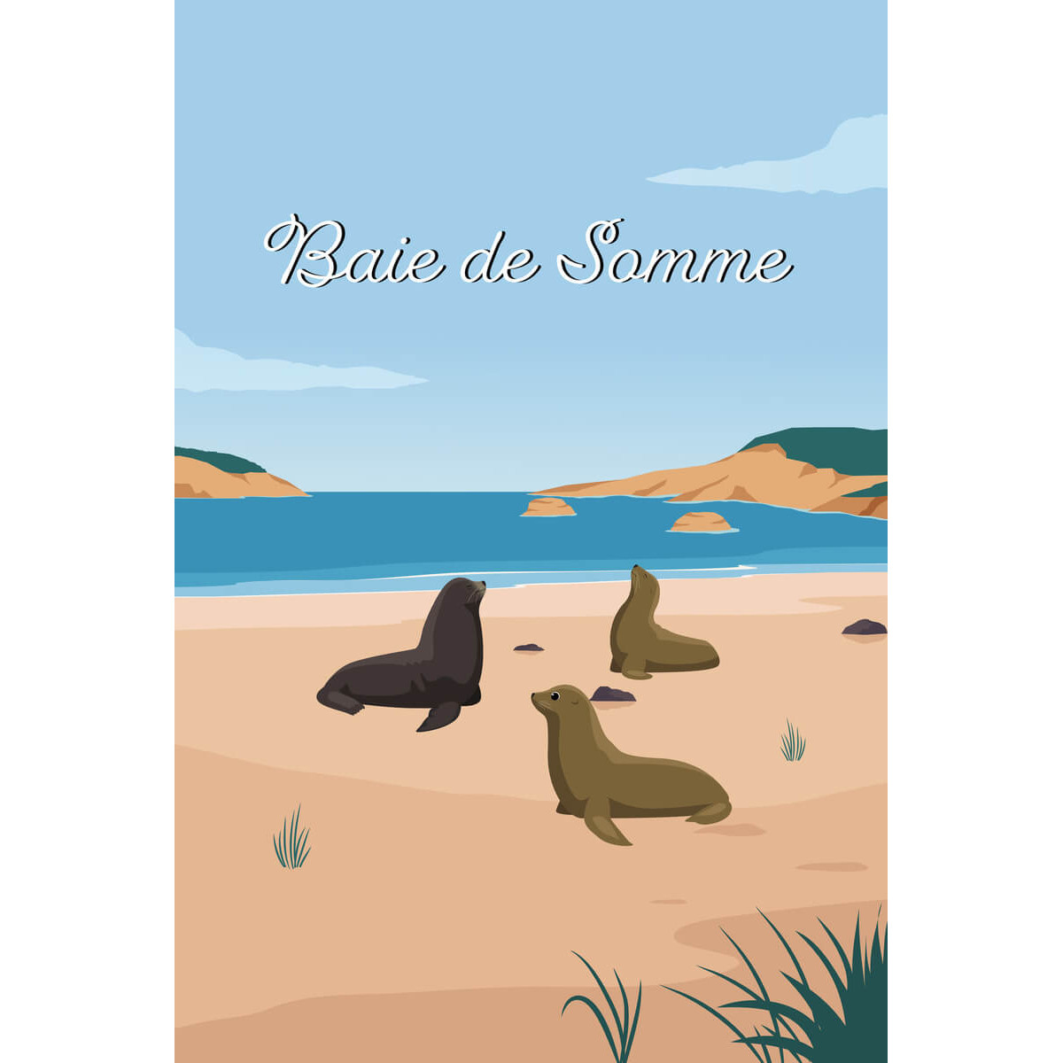 Tableau mural illustration baie de Somme