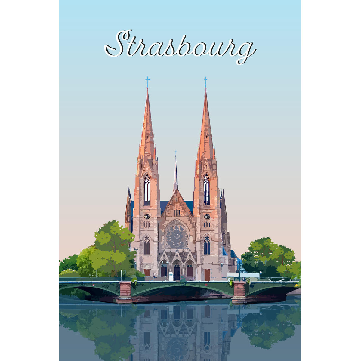 Tableau mural illustration cathédrale Notre-Dame Strasbourg Tableau mural illustration cathédrale Notre-Dame Strasbourg