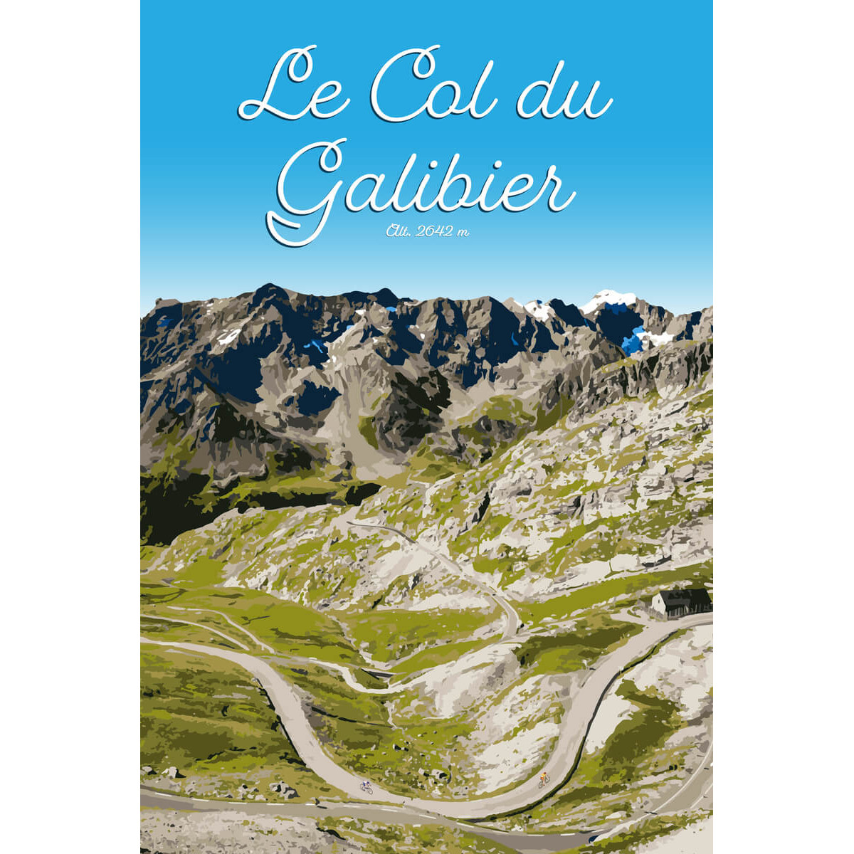 Tableau mural illustration col du Galibier