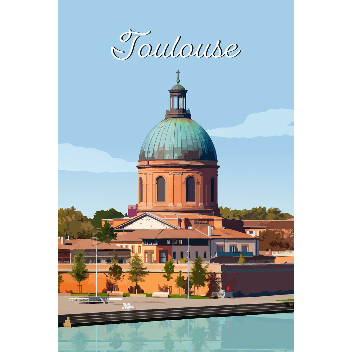 Tableau mural illustration dôme de Toulouse Tableau mural illustration dôme de Toulouse