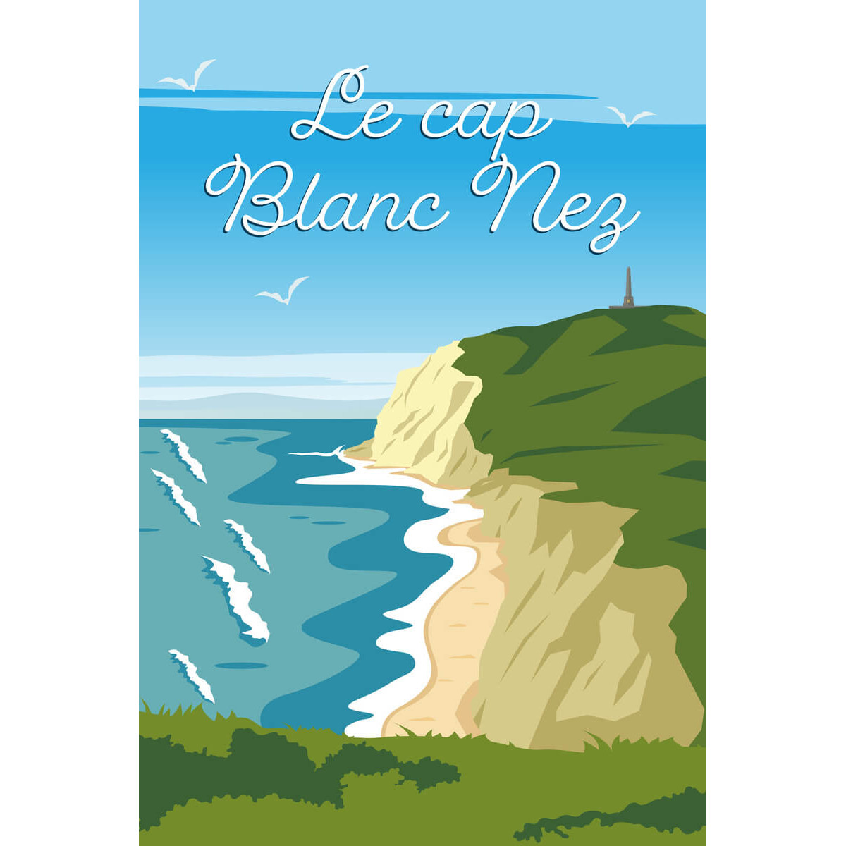 Tableau mural illustration du cap Blanc Nez Tableau mural illustration du cap Blanc Nez