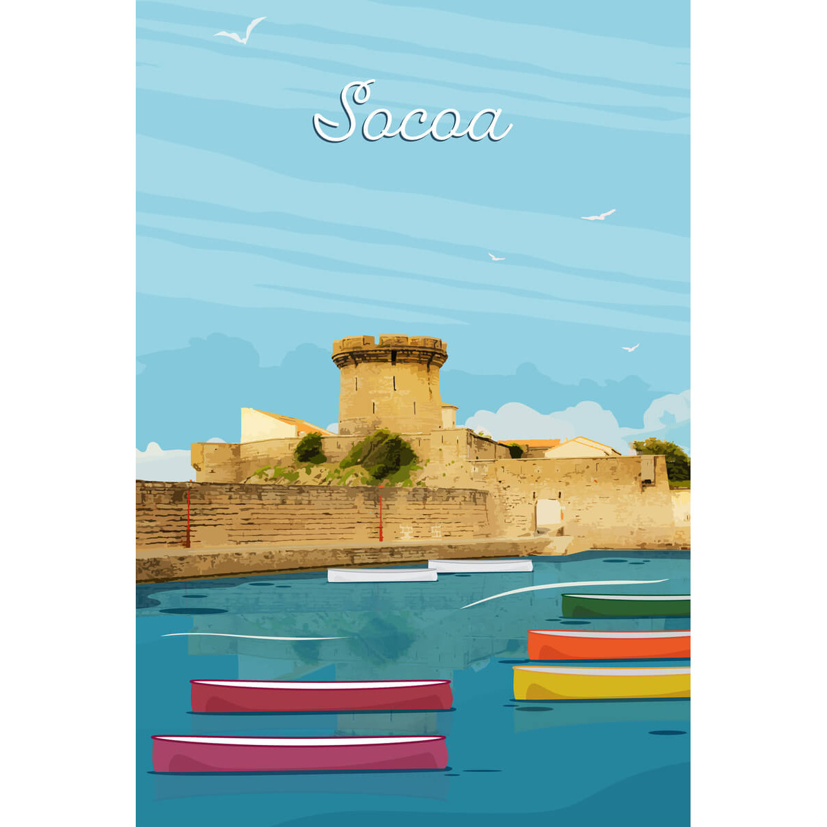 Tableau mural illustration fort de Socoa Tableau mural illustration fort de Socoa