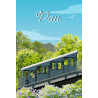 Tableau mural illustration funiculaire de Pau